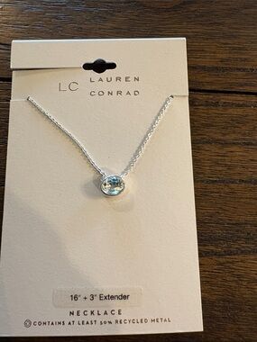 FREE in bundle NWT LC Lauren Conrad Silver Necklace with Crystal
